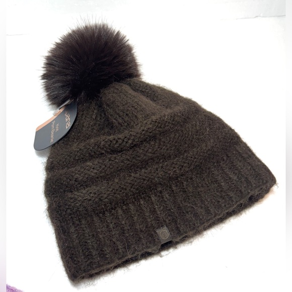 Brown Knit Beanie with Pom Pom Apana fits most Warm Comfy mixed wool main image 9